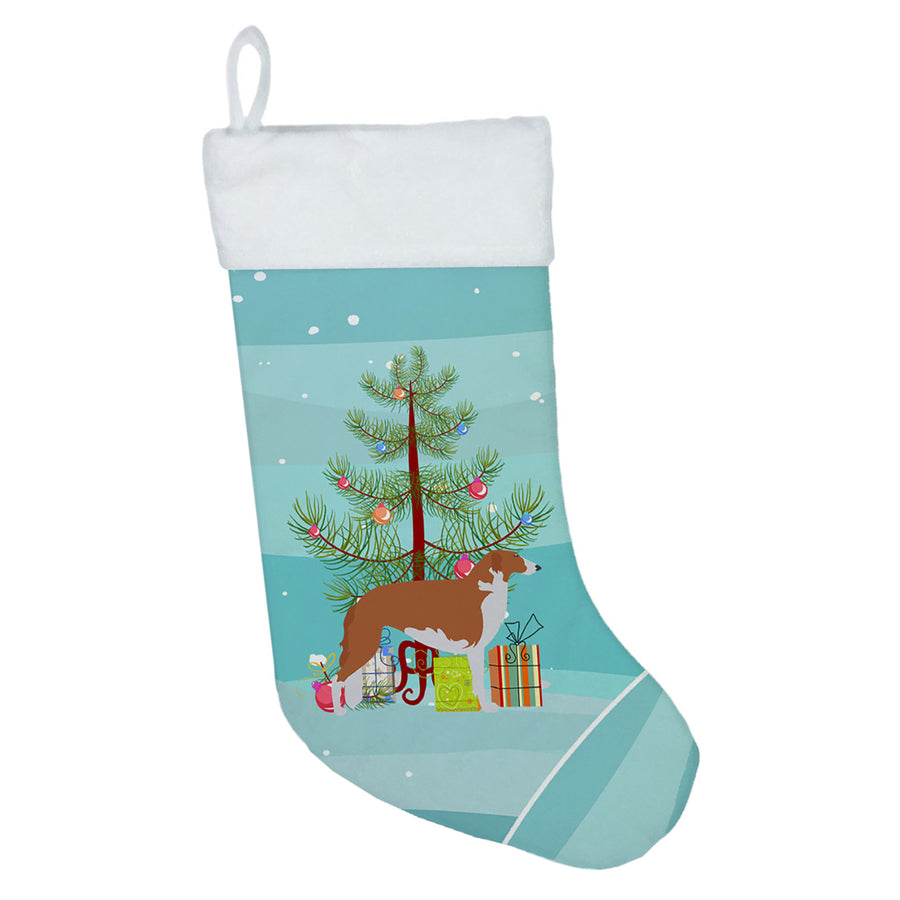 Borzoi Russian Greyhound Merry Christmas Tree Christmas Stocking Image 1