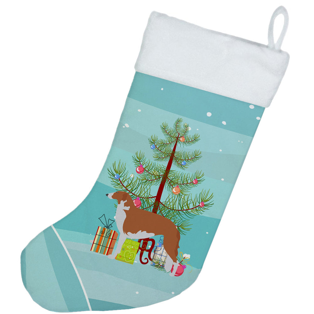 Borzoi Russian Greyhound Merry Christmas Tree Christmas Stocking Image 2