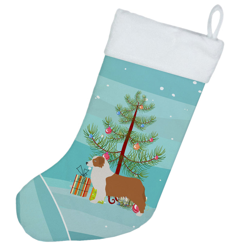 Australian Shepherd Dog Merry Christmas Tree Christmas Stocking Image 2