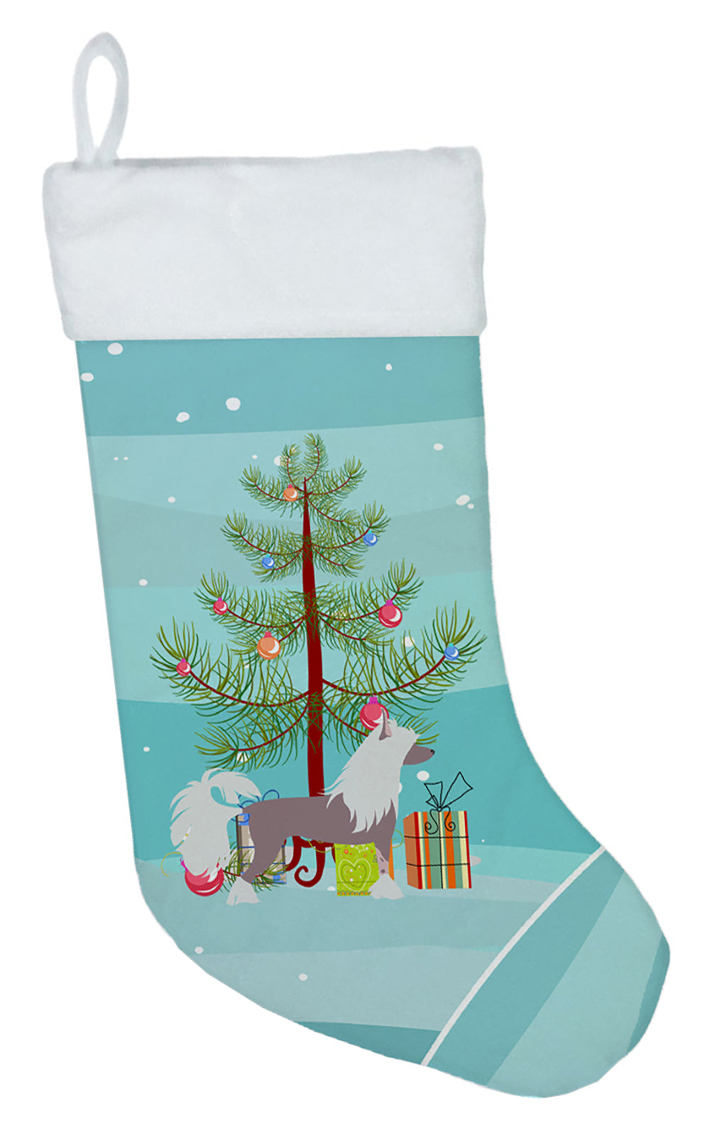 Chinese Crested Merry Christmas Tree Christmas Stocking Image 1