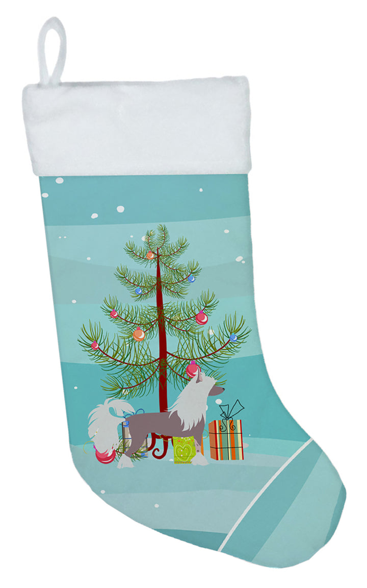 Chinese Crested Merry Christmas Tree Christmas Stocking Image 1