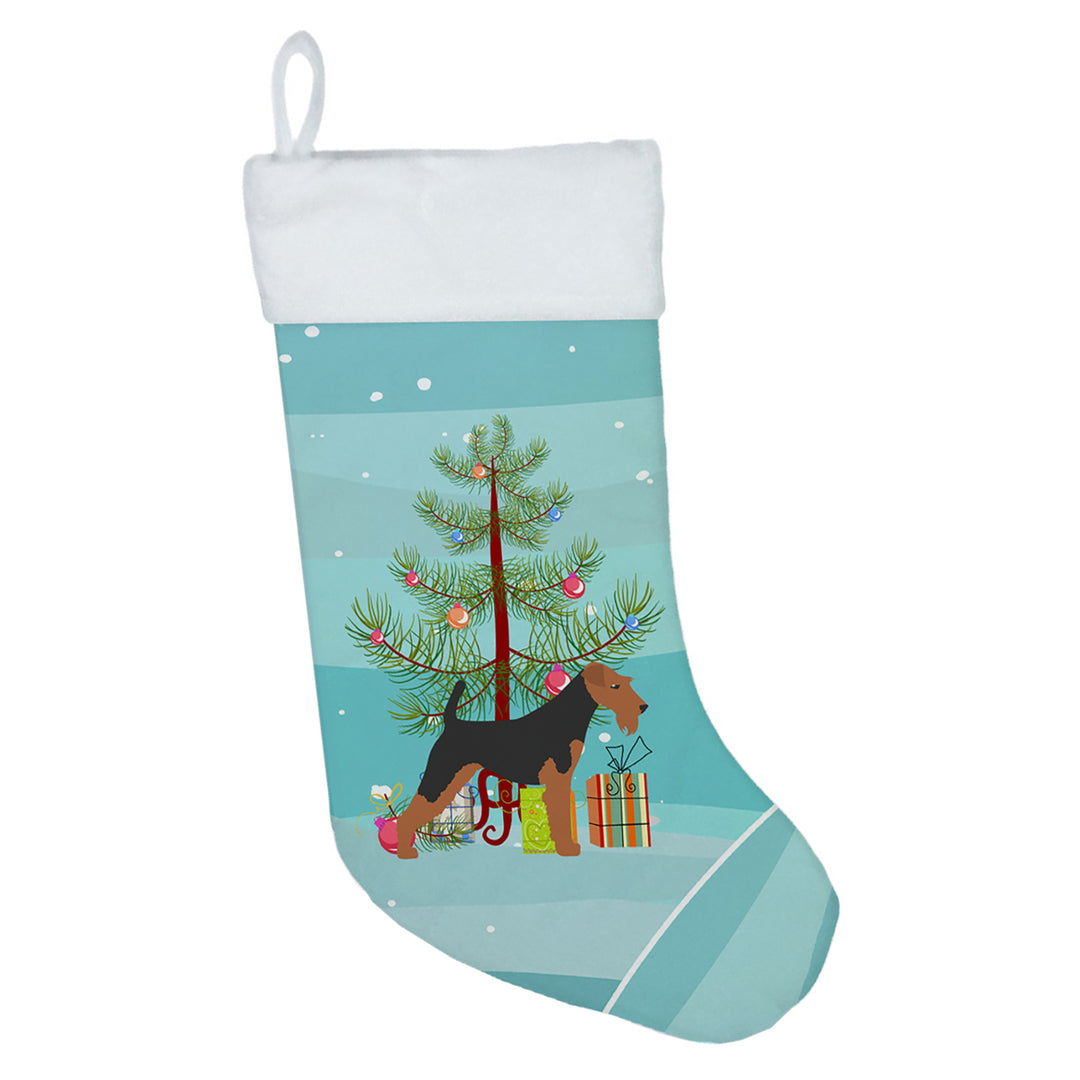 Airedale Terrier Merry Christmas Tree Christmas Stocking Image 1