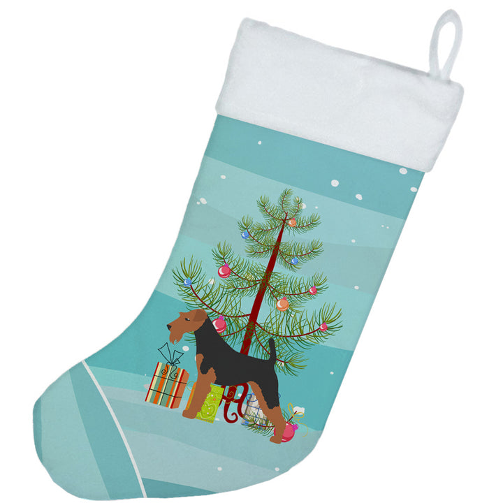 Airedale Terrier Merry Christmas Tree Christmas Stocking Image 2