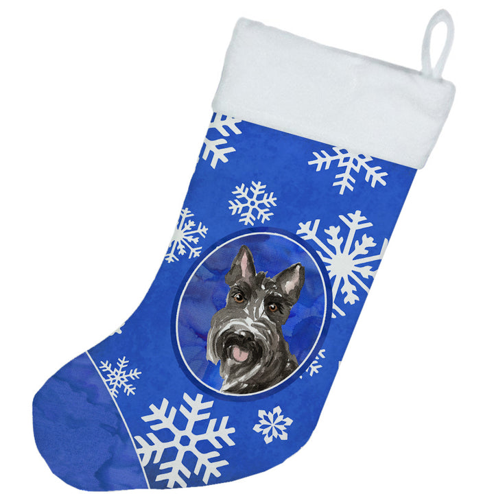 Scottish Terrier Winter Snowflakes Christmas Stocking Image 2