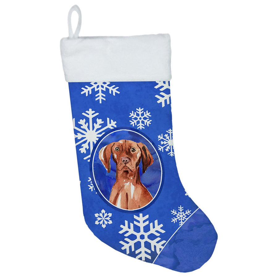 Vizsla Winter Snowflakes Christmas Stocking Image 1