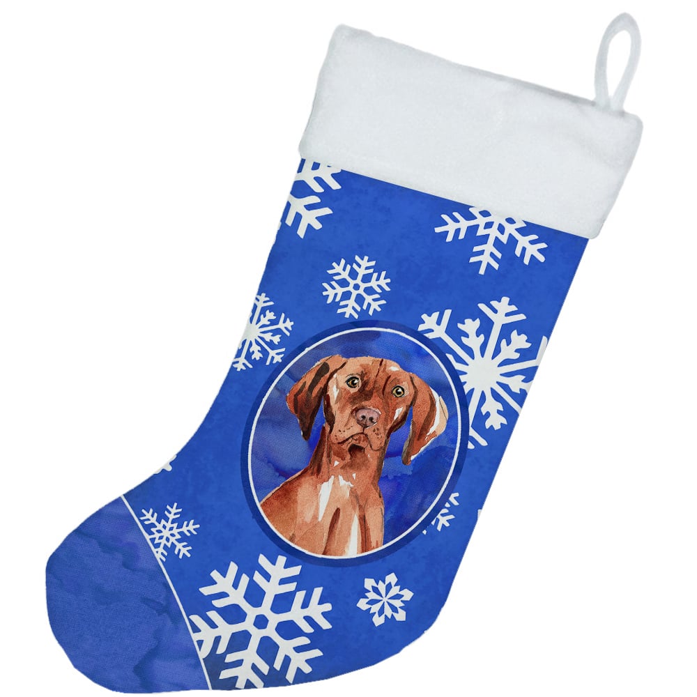 Vizsla Winter Snowflakes Christmas Stocking Image 2