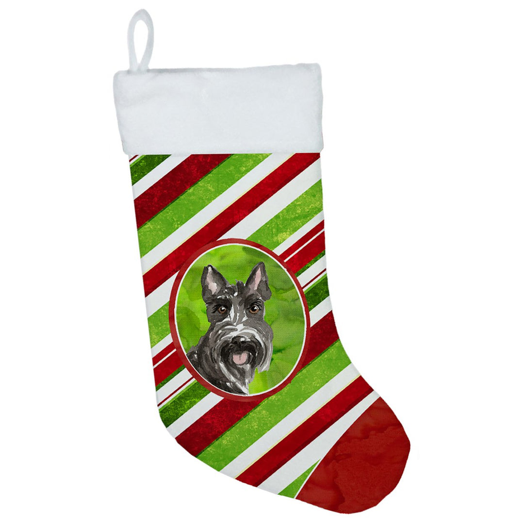Scottish Terrier Christmas Candy Stripe Christmas Stocking Image 1