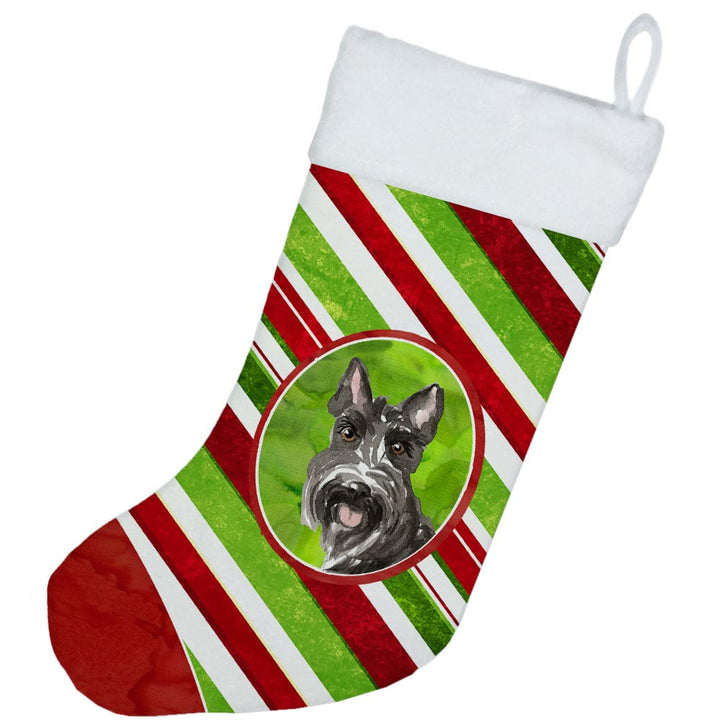 Scottish Terrier Christmas Candy Stripe Christmas Stocking Image 2