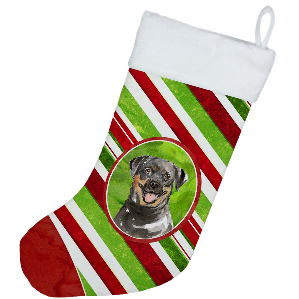 Rottweiler Christmas Candy Stripe Christmas Stocking Image 2