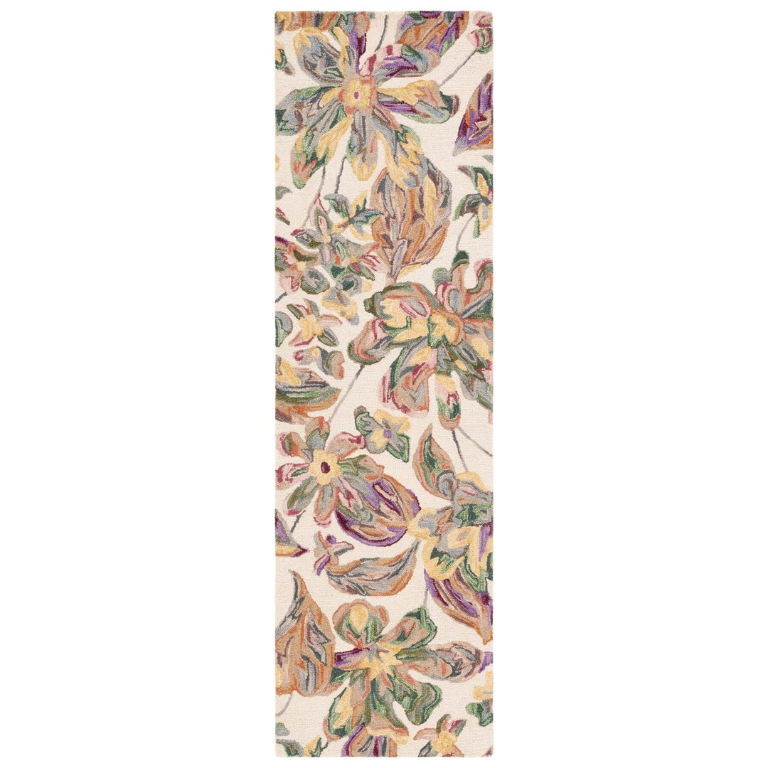 SAFAVIEH BLM461A Blossom Ivory / Plum Image 1