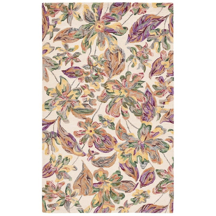 SAFAVIEH BLM461A Blossom Ivory / Plum Image 3