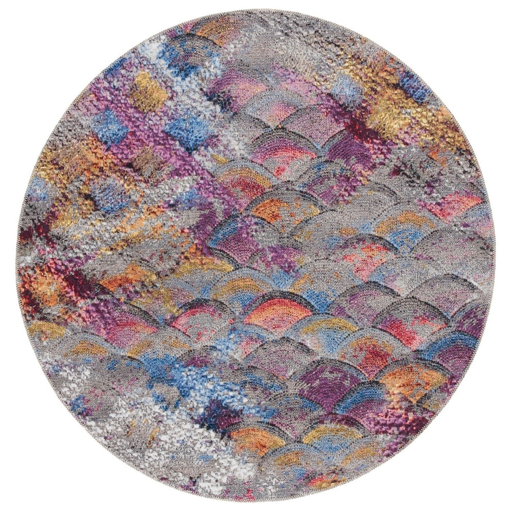 SAFAVIEH BAR547F Barbados 500 Grey Purple / Blue Gold Image 2