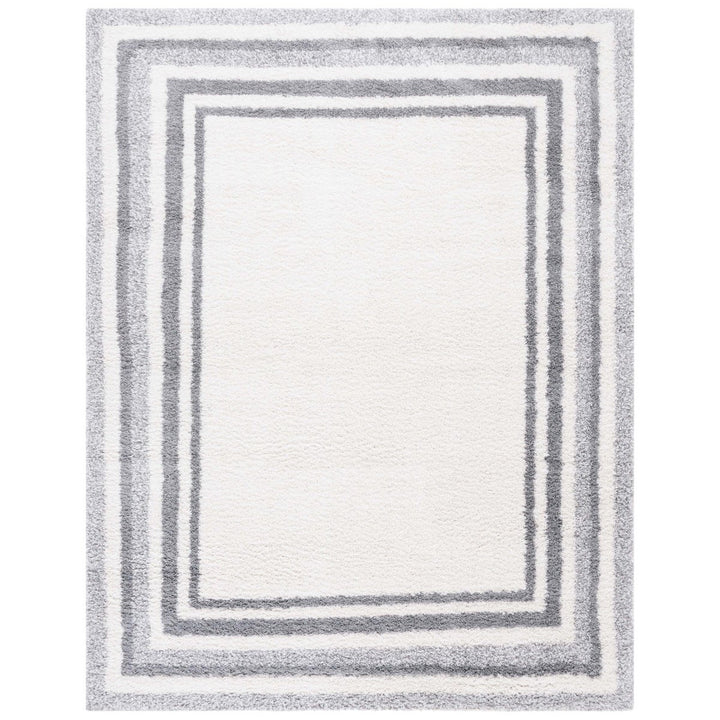 SAFAVIEH BSP251F Border and Stripe Shag 200 Ivory / Grey Image 1