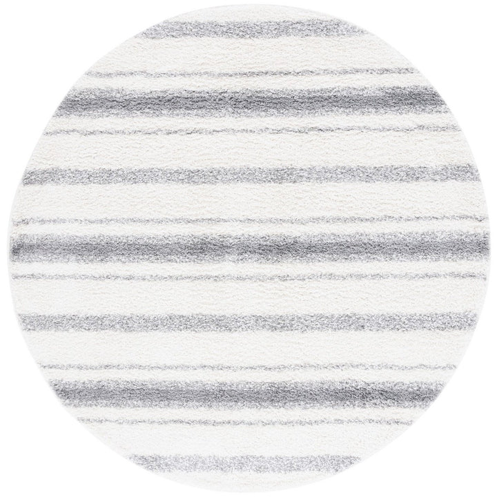 SAFAVIEH BSP252A Border and Stripe Shag 200 Ivory / Grey Image 1