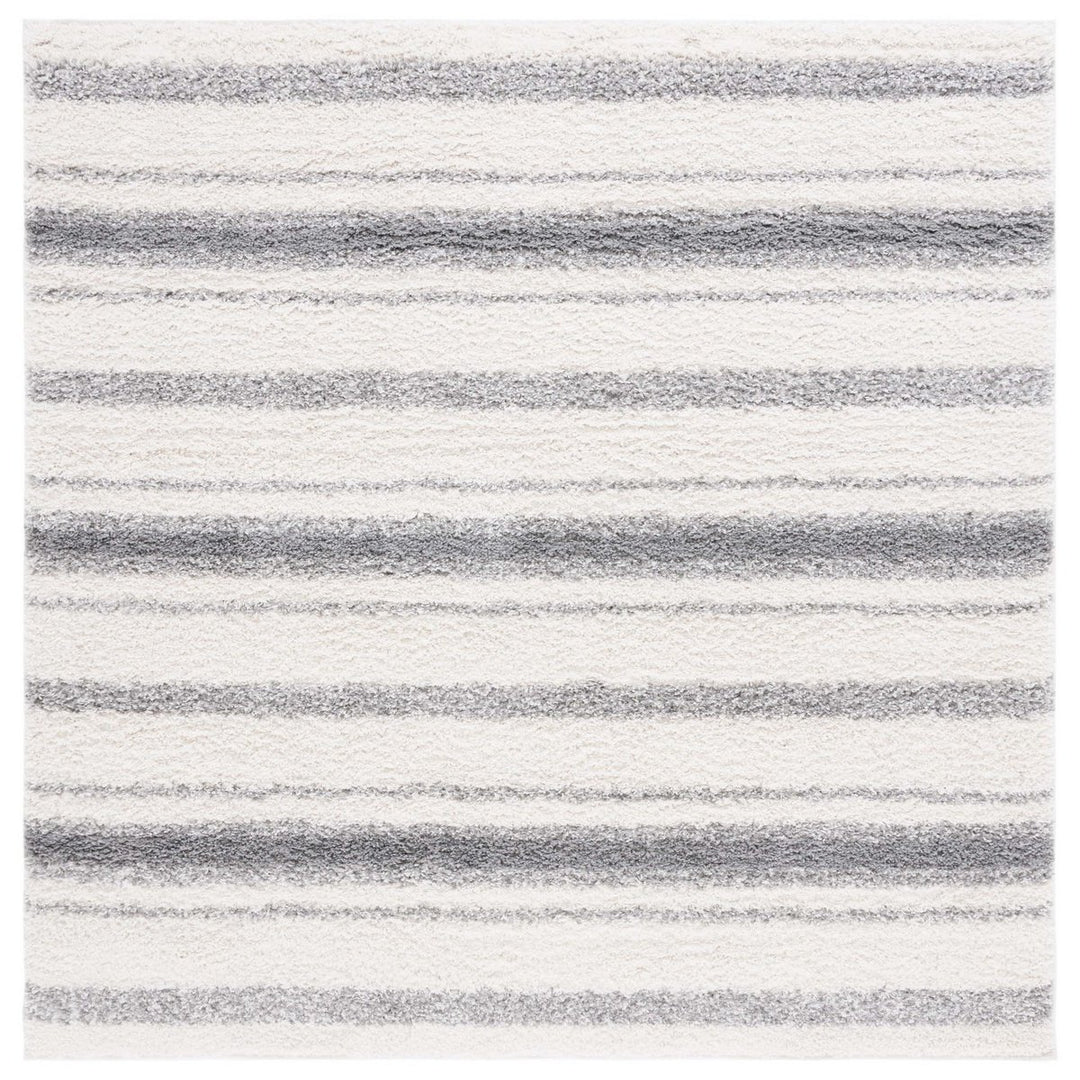 SAFAVIEH BSP252A Border and Stripe Shag 200 Ivory / Grey Image 1