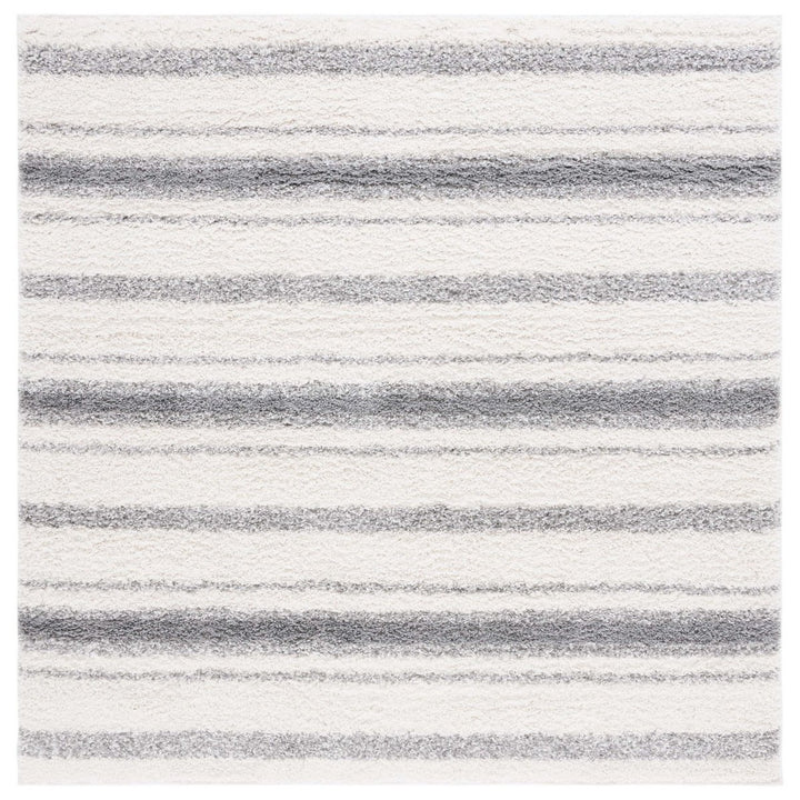 SAFAVIEH BSP252A Border and Stripe Shag 200 Ivory / Grey Image 1