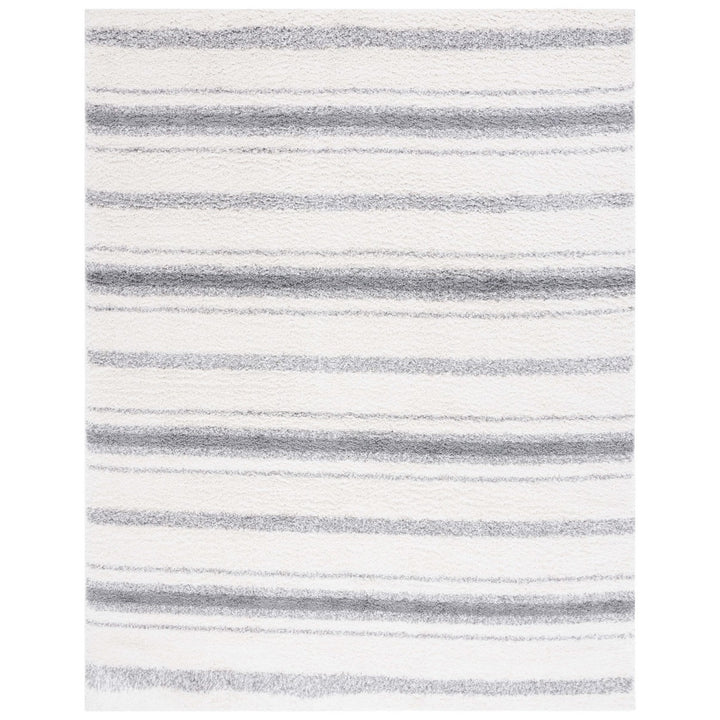 SAFAVIEH BSP252A Border and Stripe Shag 200 Ivory / Grey Image 4