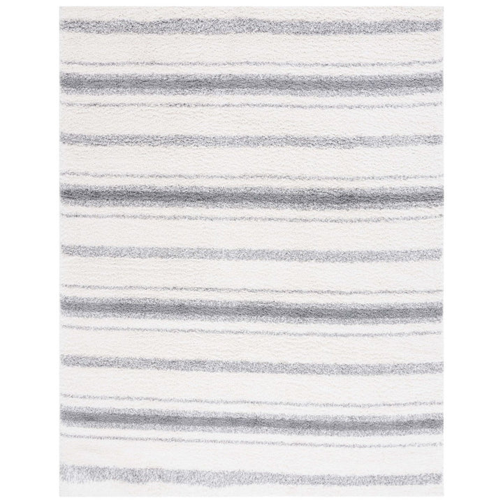 SAFAVIEH BSP252A Border and Stripe Shag 200 Ivory / Grey Image 1