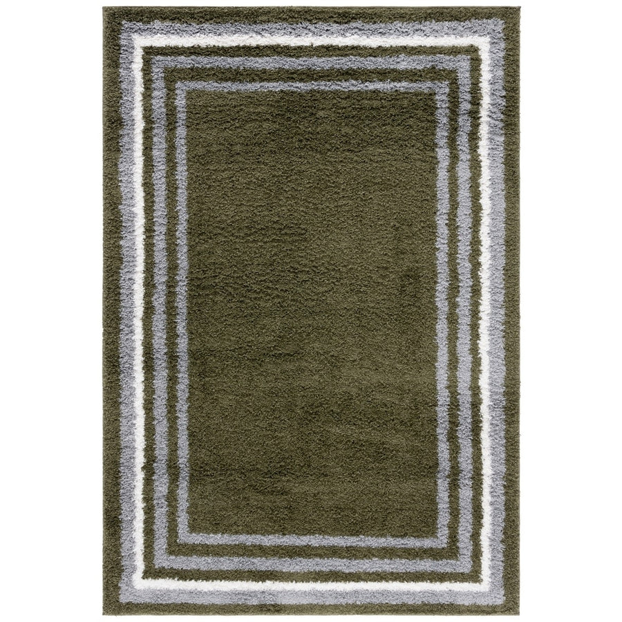 SAFAVIEH BSP251Y Border and Stripe Shag 200 Green Image 1