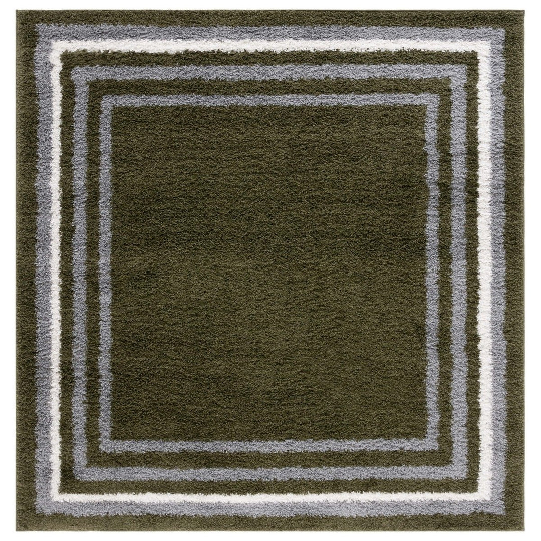 SAFAVIEH BSP251Y Border and Stripe Shag 200 Green Image 1