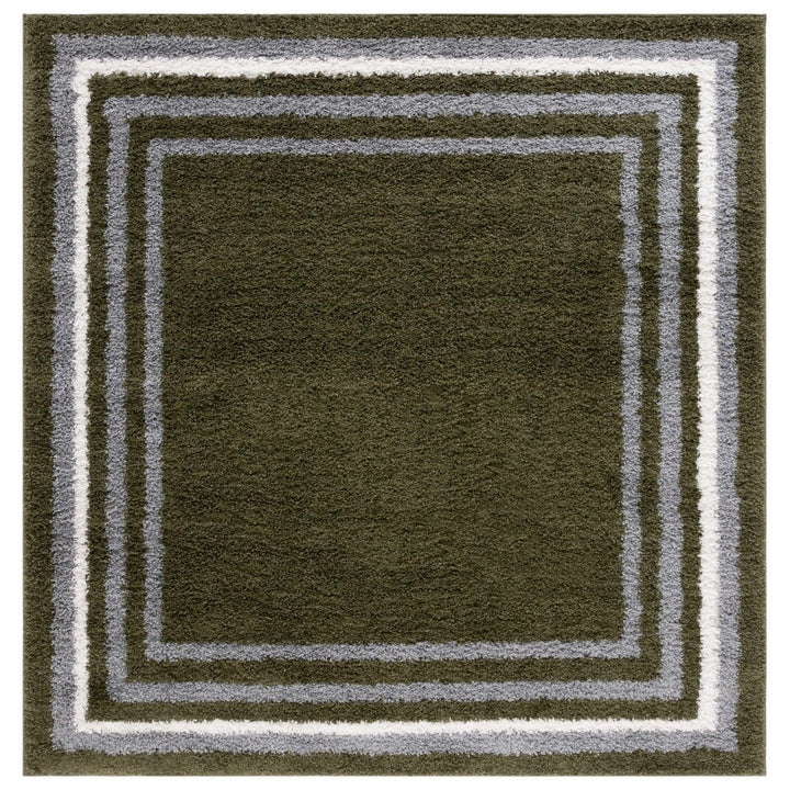 SAFAVIEH BSP251Y Border and Stripe Shag 200 Green Image 1