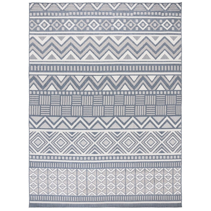 SAFAVIEH MSRO318N Martha Stewart Indoor Outdoor Navy / Creme Image 2