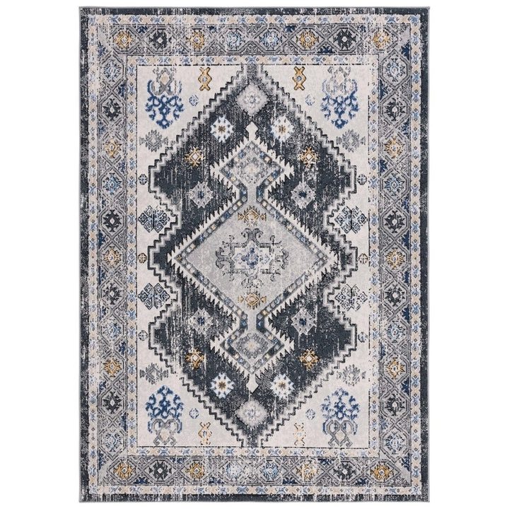 SAFAVIEH ODY858G Odyssey Dark Grey / Blue Gold Image 1