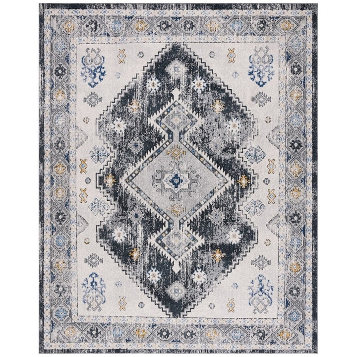 SAFAVIEH ODY858G Odyssey Dark Grey / Blue Gold Image 1