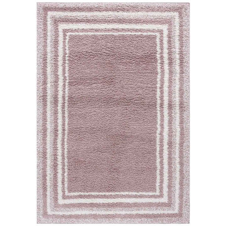 SAFAVIEH BSP251U Border and Stripe Shag 200 Pink / Ivory Image 1