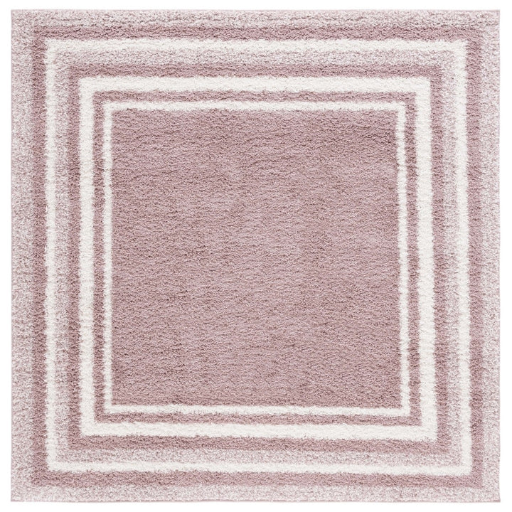 SAFAVIEH BSP251U Border and Stripe Shag 200 Pink / Ivory Image 3