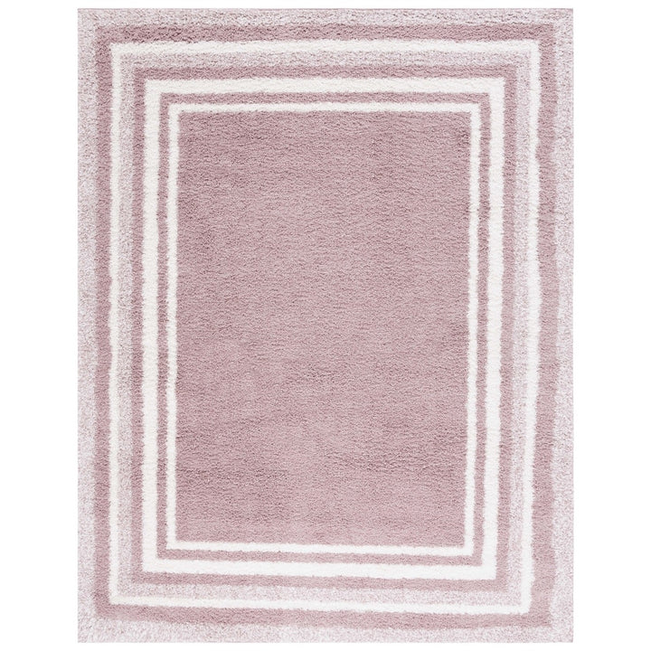 SAFAVIEH BSP251U Border and Stripe Shag 200 Pink / Ivory Image 4