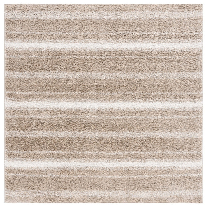 SAFAVIEH BSP252B Border and Stripe Shag 200 Beige / Ivory Image 1