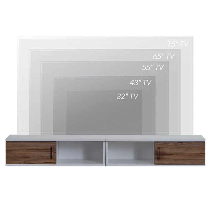 Atelier Mobili Cabrini Floating TV Stand up to 80 inch TVs, Small Entertainment Center, Perfect Solution for Small Rooms Image 5