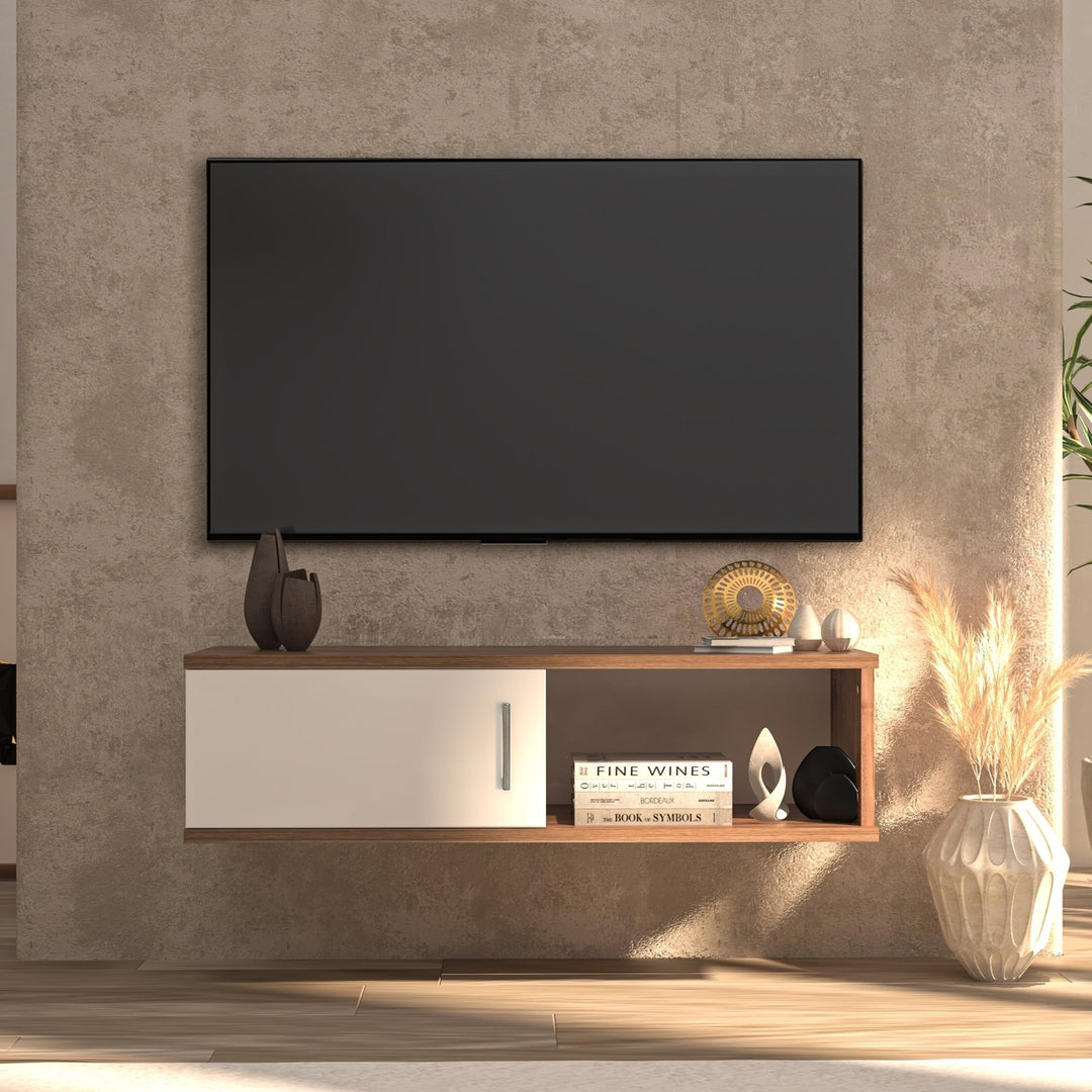 Atelier Mobili Favero Floating TV Stand up to 55 inch TVs, Small Entertainment Center, Perfect Solution for Small Rooms Image 1