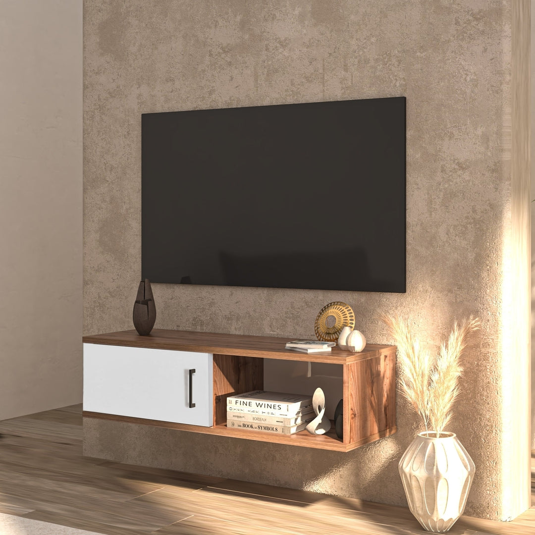 Atelier Mobili Favero Floating TV Stand up to 55 inch TVs, Small Entertainment Center, Perfect Solution for Small Rooms Image 2