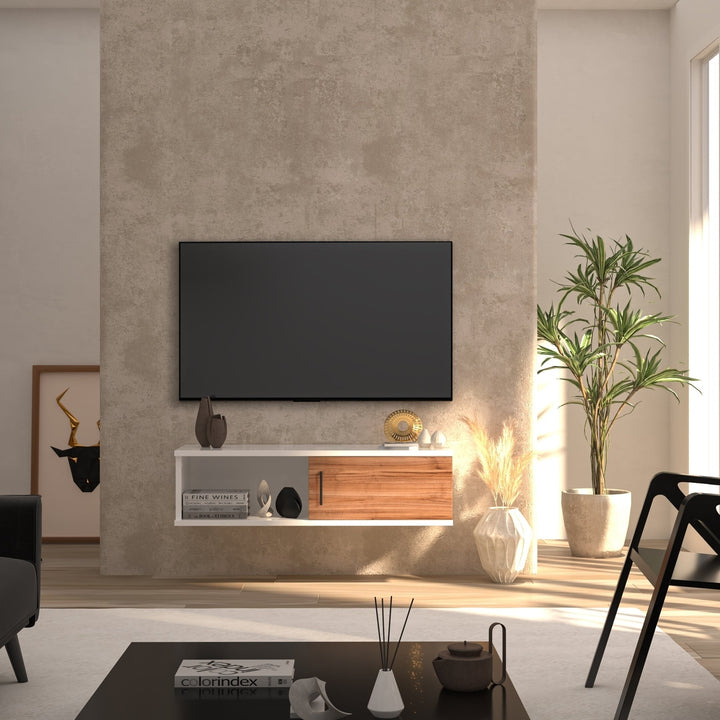 Atelier Mobili Favero Floating TV Stand up to 55 inch TVs, Small Entertainment Center, Perfect Solution for Small Rooms Image 12