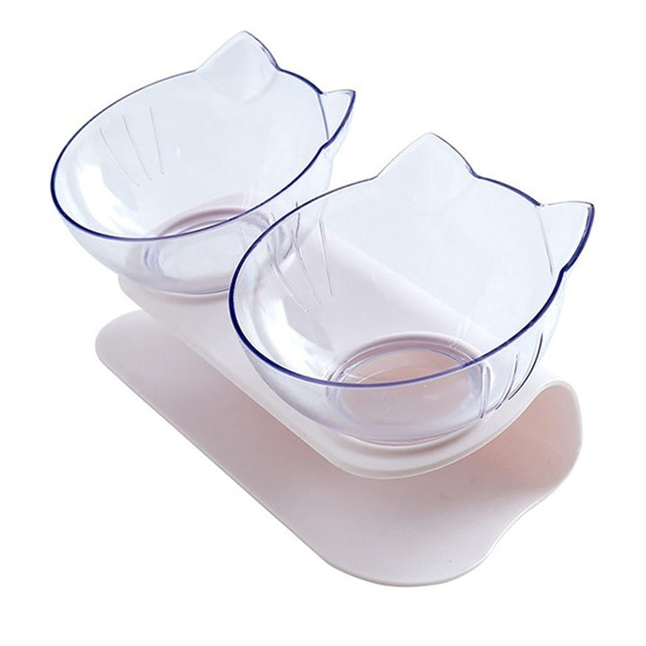 1,2 PCS Bowl Oblique Mouth Double Bowl Drinking Food Bowl Neck-protection Pet Bowl Cat Supplies Dog Puppy Image 2