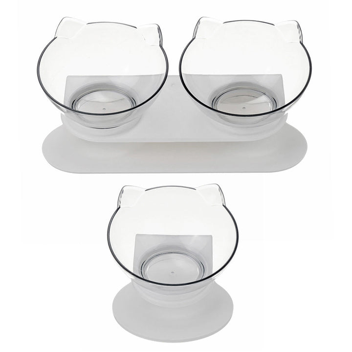 1,2 PCS Bowl Oblique Mouth Double Bowl Drinking Food Bowl Neck-protection Pet Bowl Cat Supplies Dog Puppy Image 3