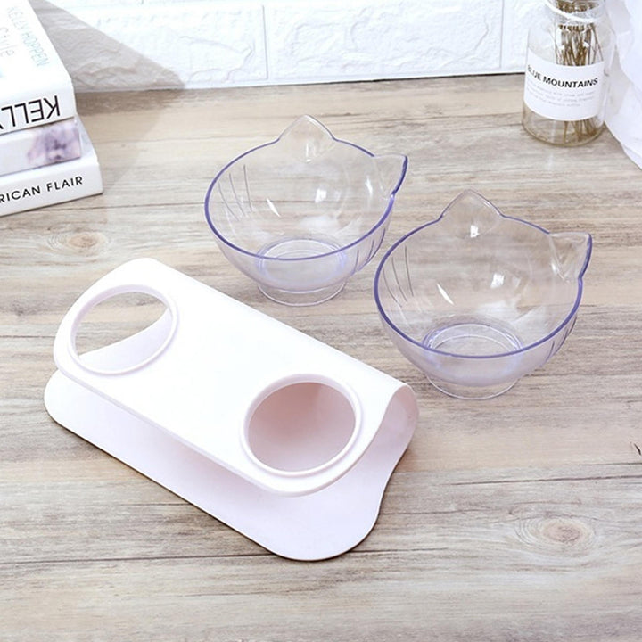 1,2 PCS Bowl Oblique Mouth Double Bowl Drinking Food Bowl Neck-protection Pet Bowl Cat Supplies Dog Puppy Image 5