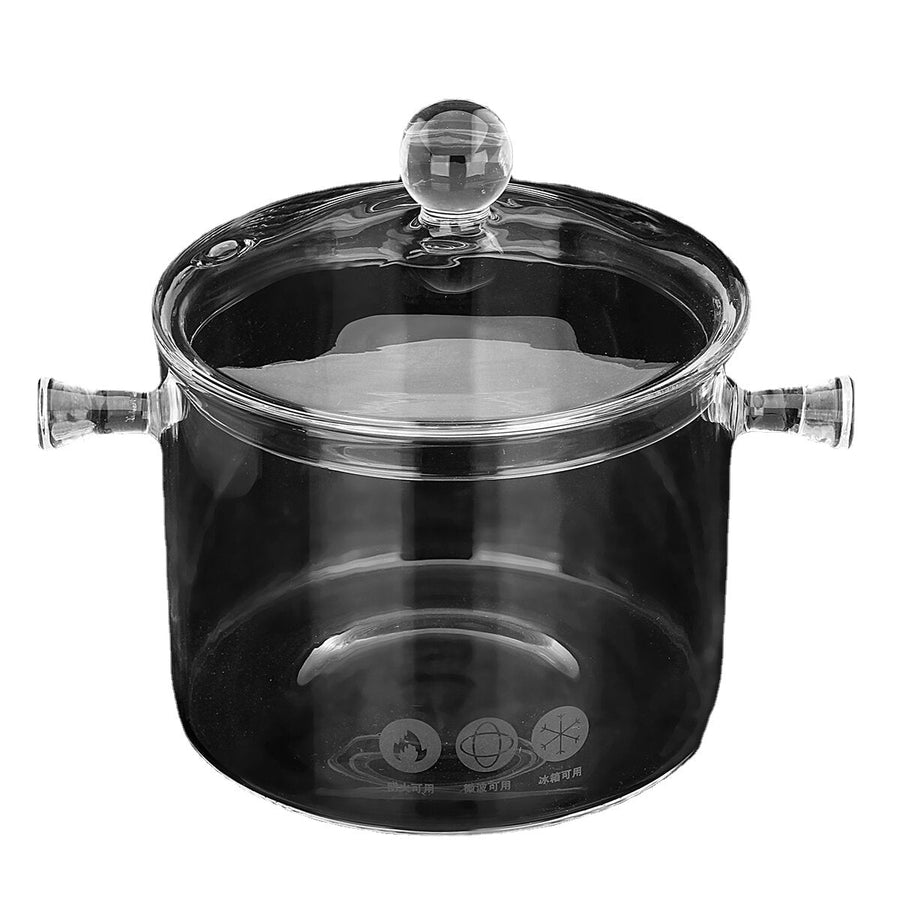 1.5,1.7L Resistant Clear Glass Cooker Pot Soup Heat Bowl Food Milk Cooker Tool Heating Kitchen Pot Image 1