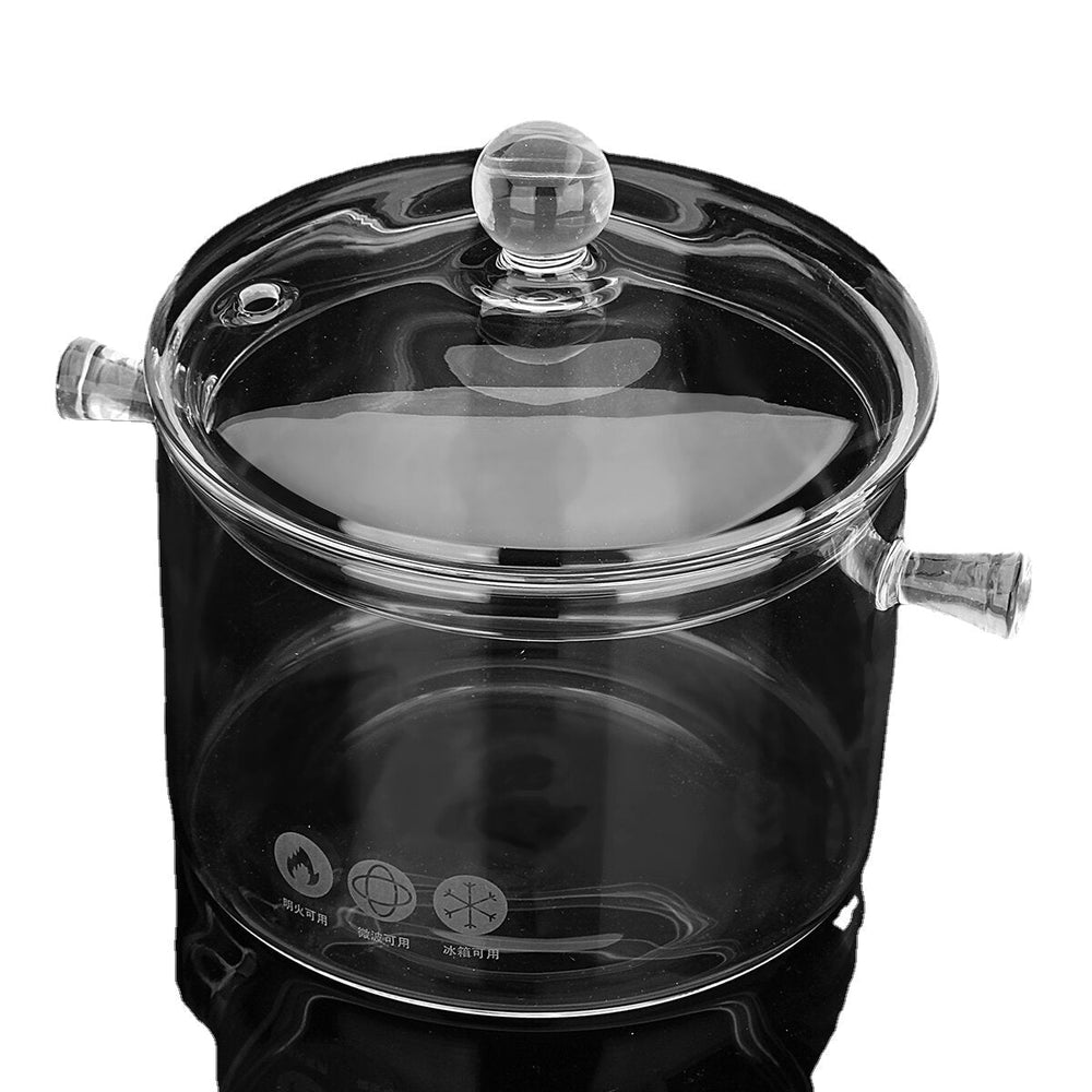 1.5,1.7L Resistant Clear Glass Cooker Pot Soup Heat Bowl Food Milk Cooker Tool Heating Kitchen Pot Image 2