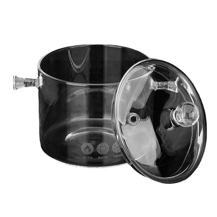 1.5,1.7L Resistant Clear Glass Cooker Pot Soup Heat Bowl Food Milk Cooker Tool Heating Kitchen Pot Image 4