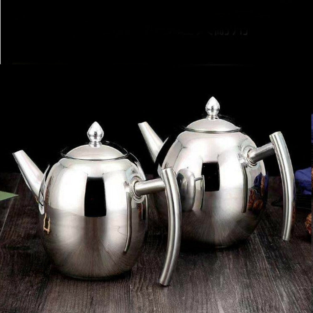 1.5L Capacity Stainless Steel Teapot Coffee Pot Kettle With Tea Leaf Filter Image 2