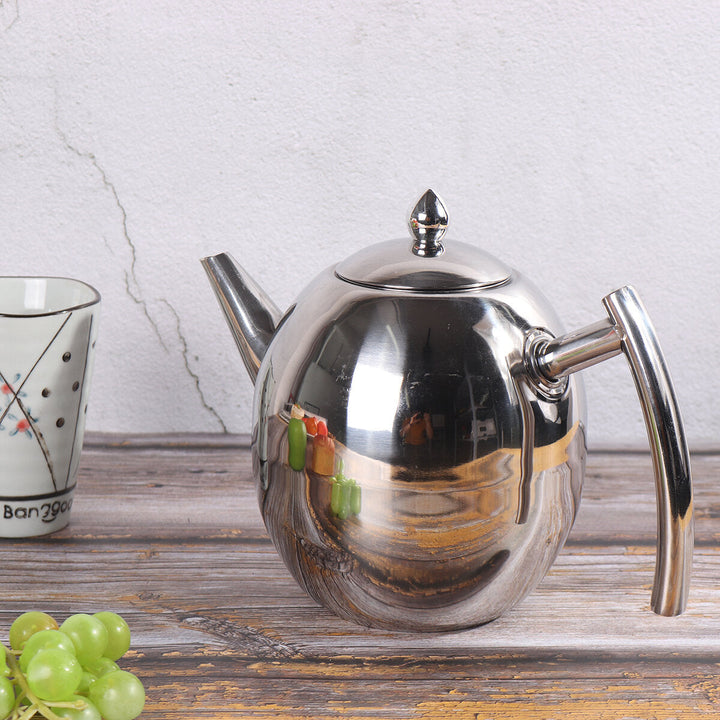 1.5L Capacity Stainless Steel Teapot Coffee Pot Kettle With Tea Leaf Filter Image 3