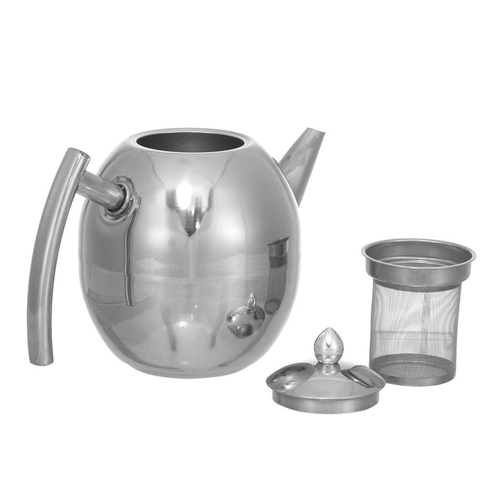 1.5L Capacity Stainless Steel Teapot Coffee Pot Kettle With Tea Leaf Filter Image 5