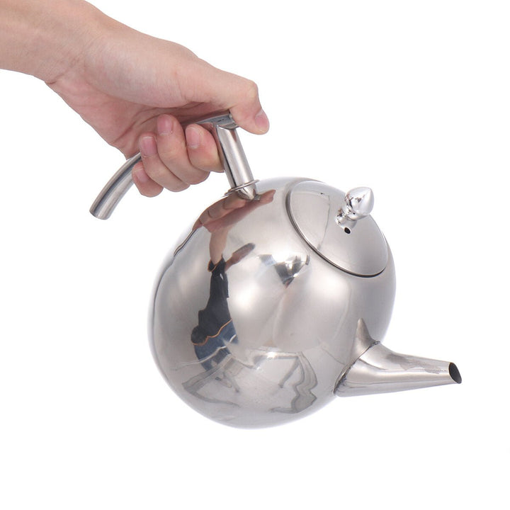 1.5L Capacity Stainless Steel Teapot Coffee Pot Kettle With Tea Leaf Filter Image 7