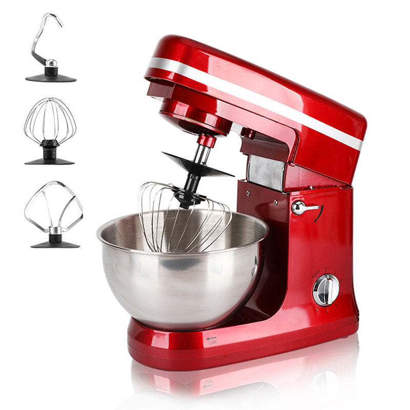 1000W 5L Multi-functional Electric Food Stand Blender Mixer Kneading Dough Machine 6 Speed Tilt-Head Stainless Steel Image 1