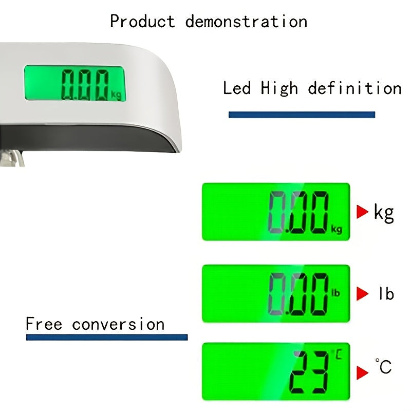 110lb,50kg Digital Handheld Baggage Hanging Luggage Scale With Backlight LCD Display Image 2