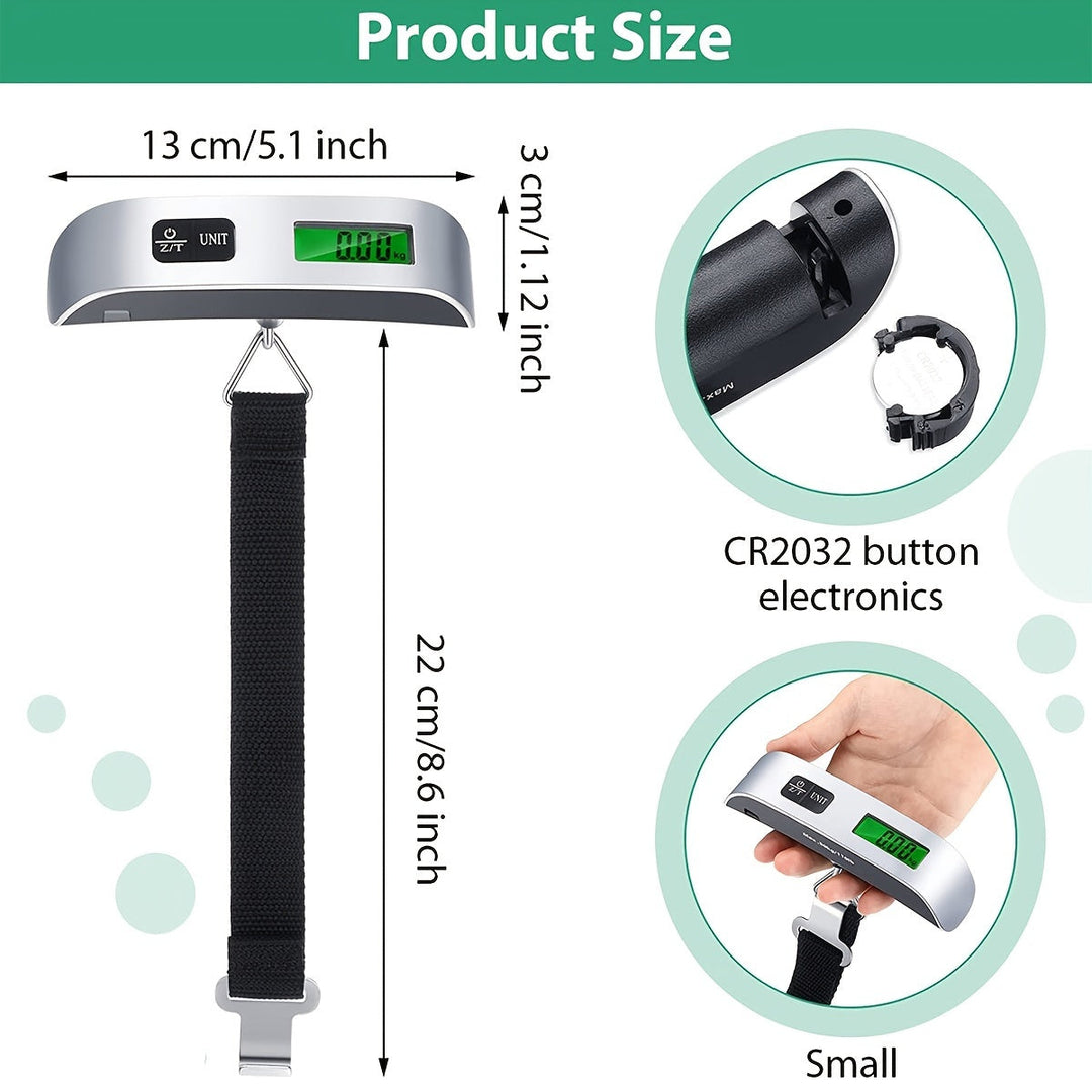 110lb,50kg Digital Handheld Baggage Hanging Luggage Scale With Backlight LCD Display Image 4