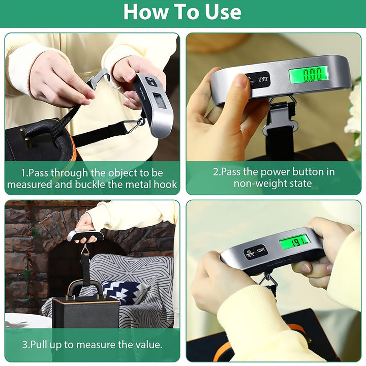 110lb,50kg Digital Handheld Baggage Hanging Luggage Scale With Backlight LCD Display Image 6